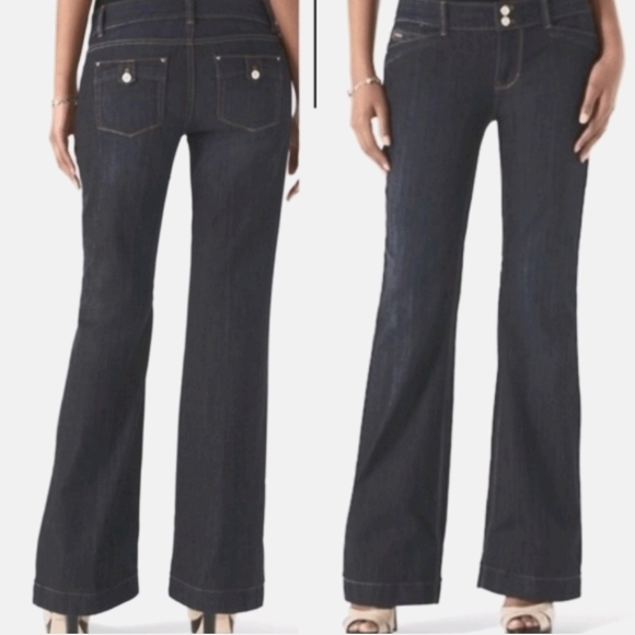White House Black Market Denim - WHBM Blanc Trouser Jeans Medium Indigo Wash
